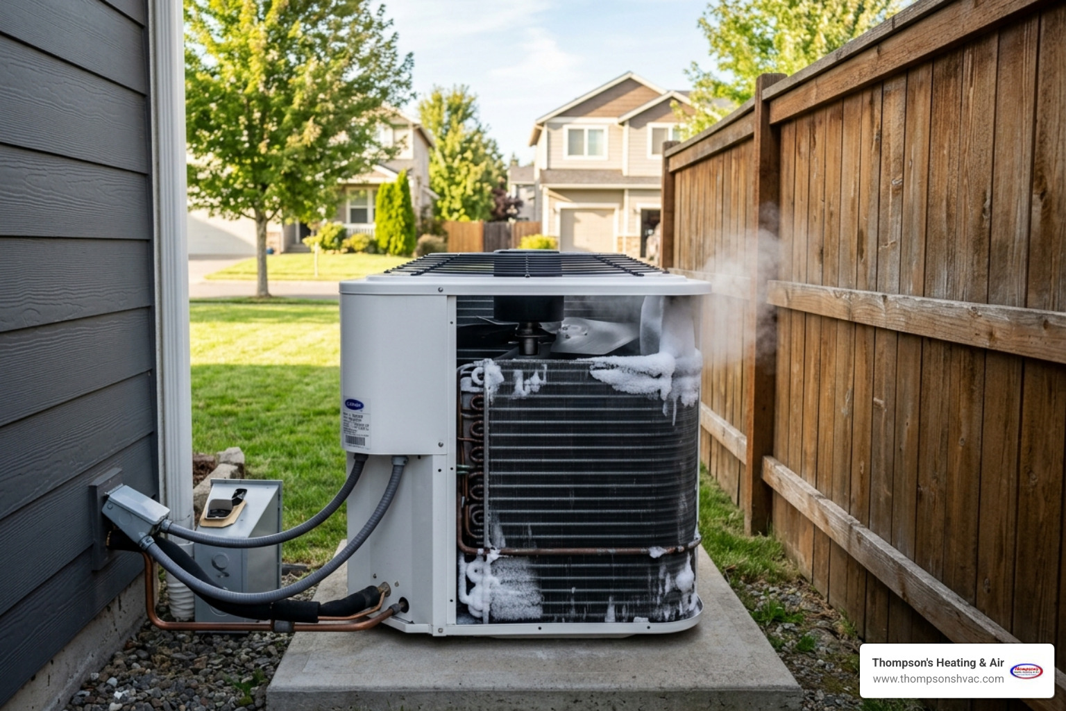 An HVAC unit short-cycling on and off frequently in a backyard - how proper hvac sizing affects comfort