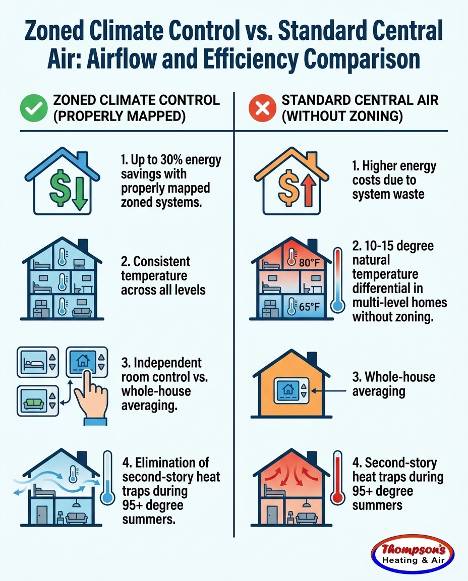 Zoned Climate Control vs. Standard Central Air: Airflow and Efficiency Comparison