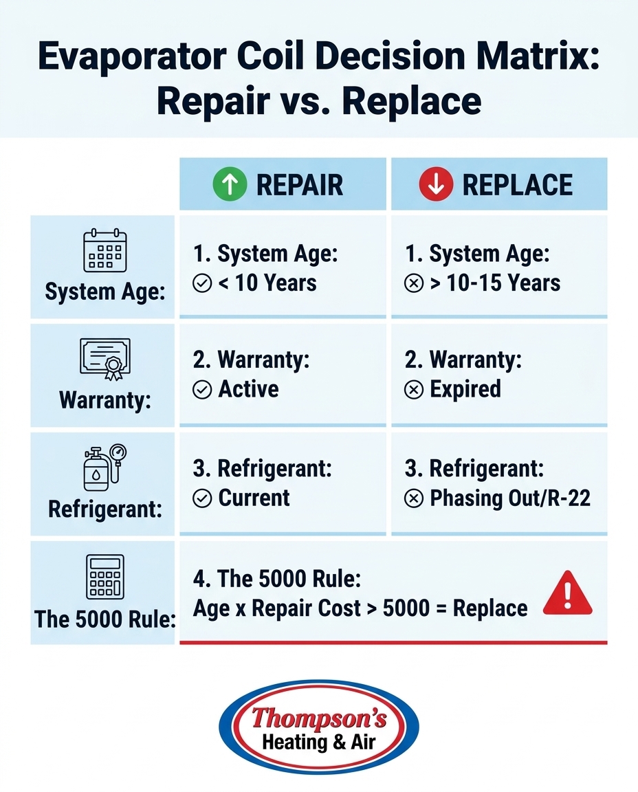Evaporator Coil Decision Matrix: Repair vs. Replace