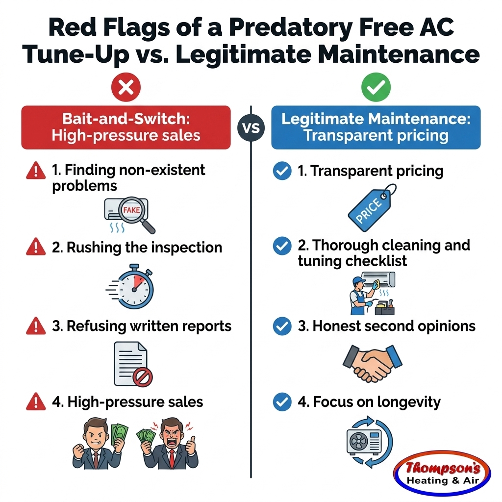 Red Flags of a Predatory Free AC Tune-Up vs. Legitimate Maintenance