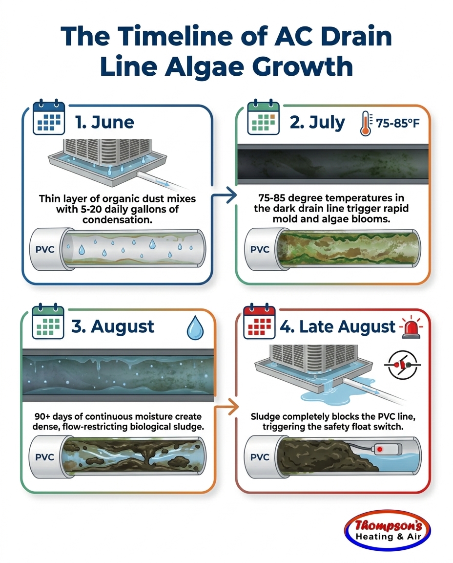 The Timeline of AC Drain Line Algae Growth