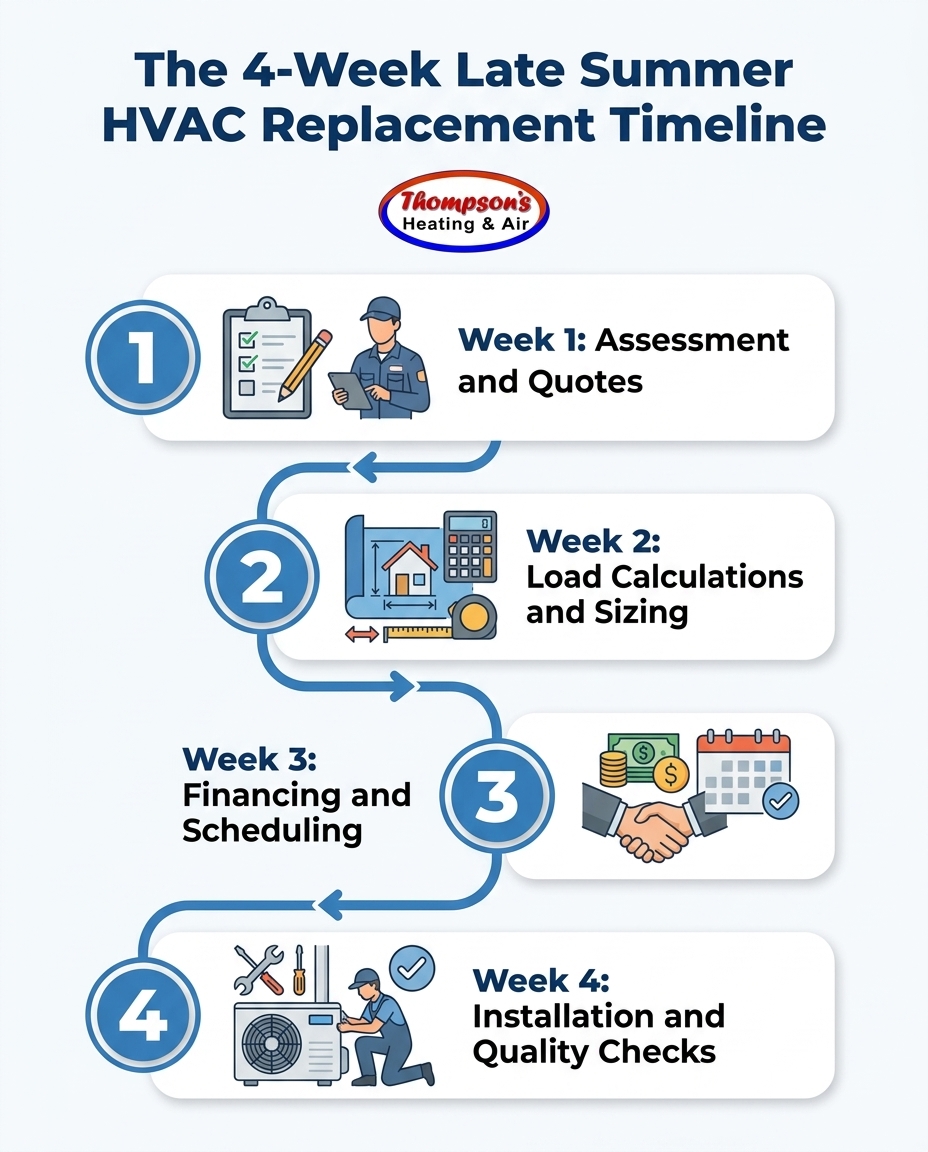 The 4-Week Late Summer HVAC Replacement Timeline