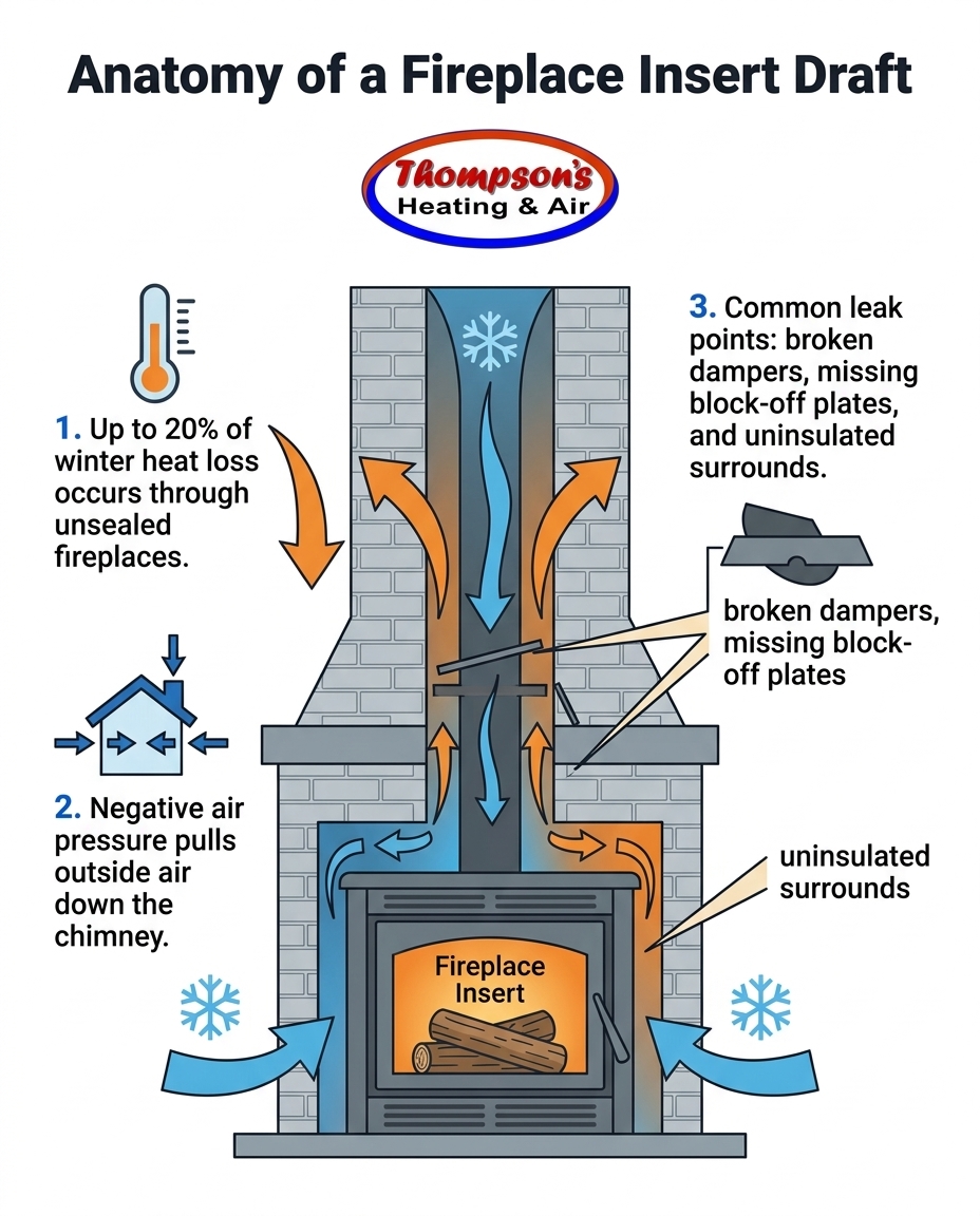 Anatomy of a Fireplace Insert Draft