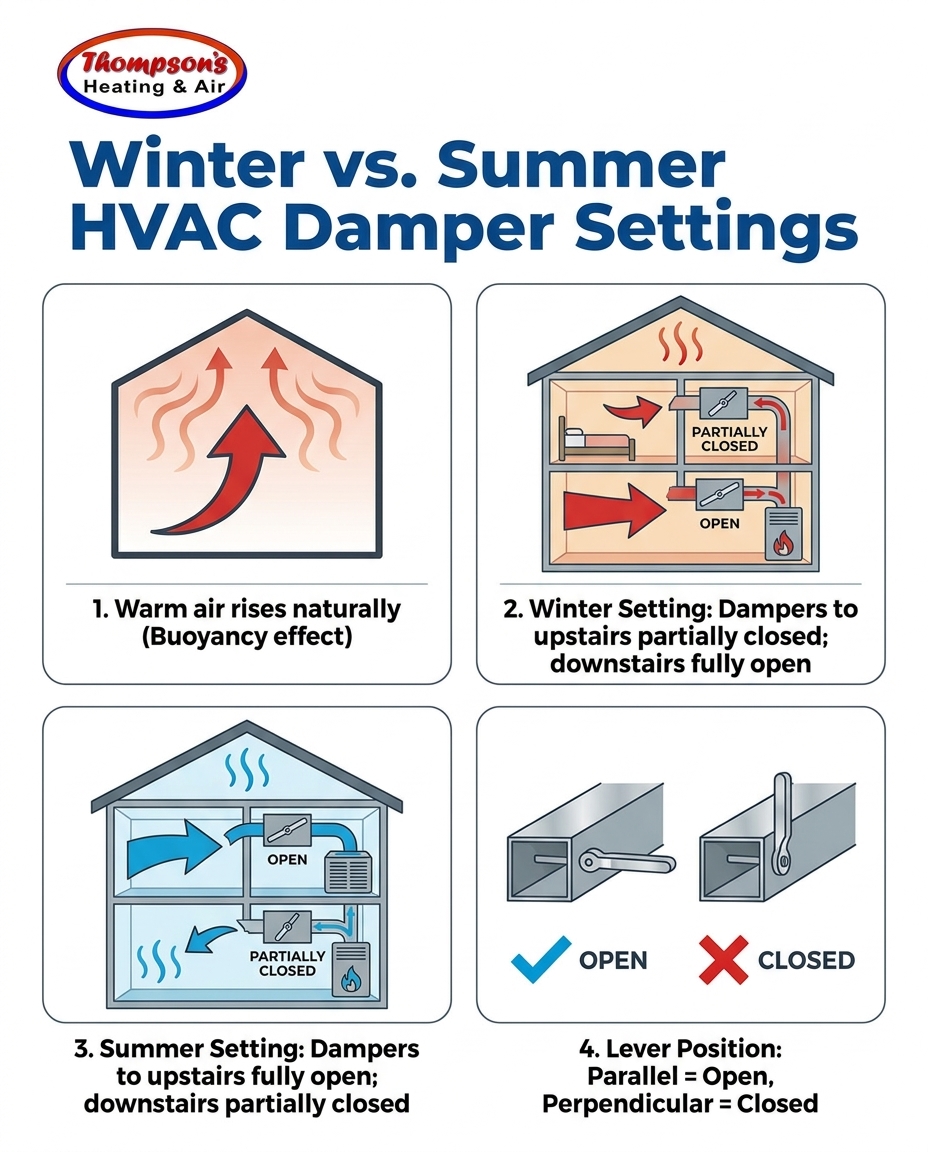 Winter vs. Summer HVAC Damper Settings