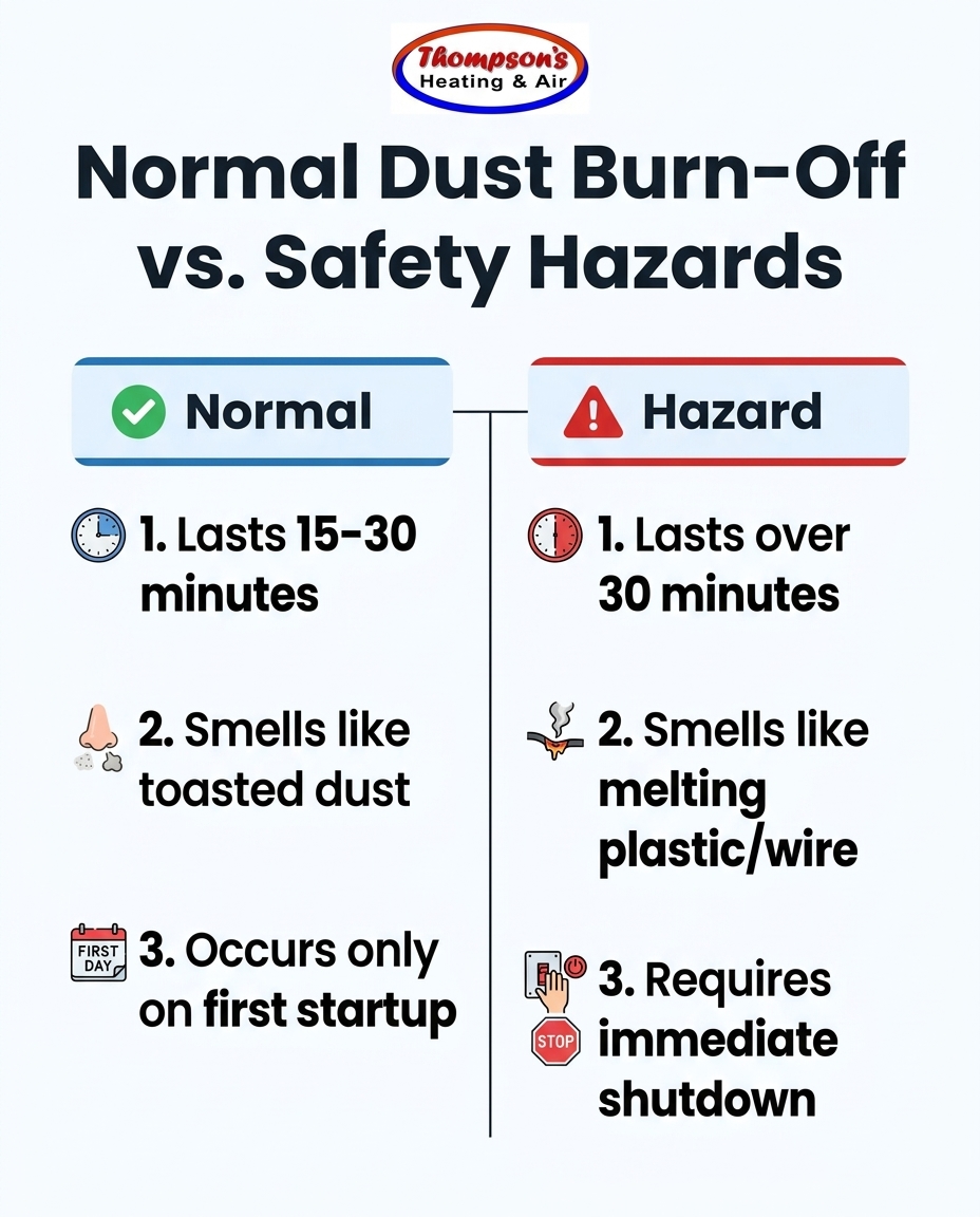 Normal Dust Burn-Off vs. Safety Hazards