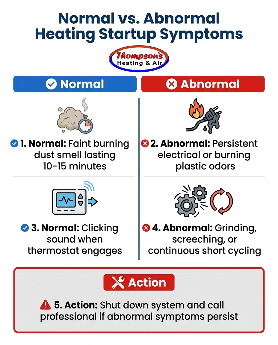 Normal vs. Abnormal Heating Startup Symptoms