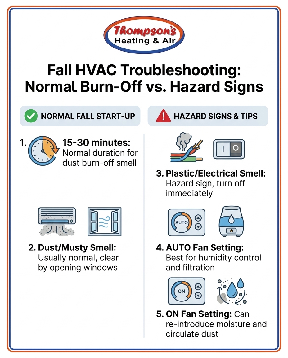 Fall HVAC Troubleshooting: Normal Burn-Off vs. Hazard Signs