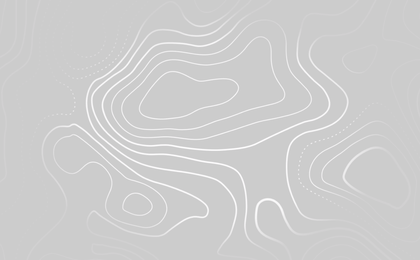 Black background with white topographic contour lines forming irregular shapes.