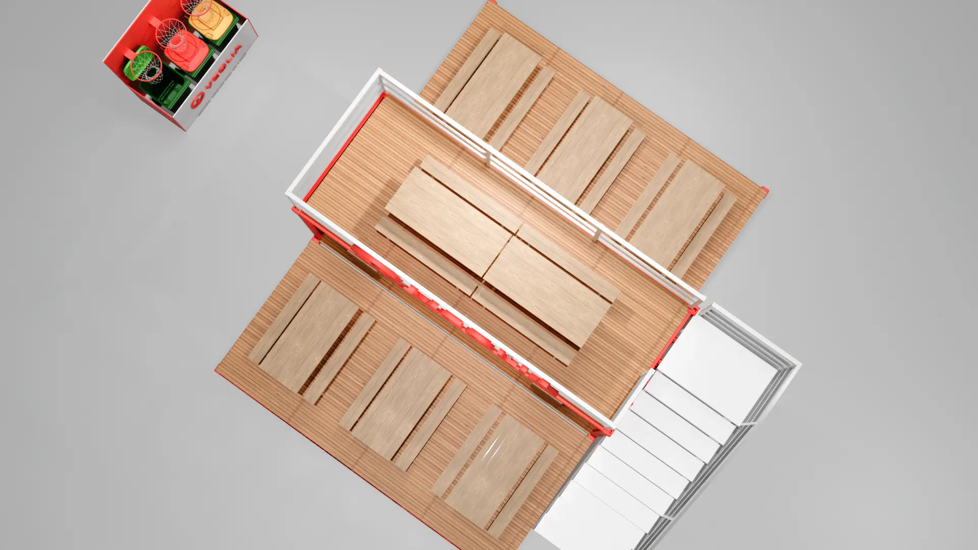 A box of dices and a box of dices on a table.