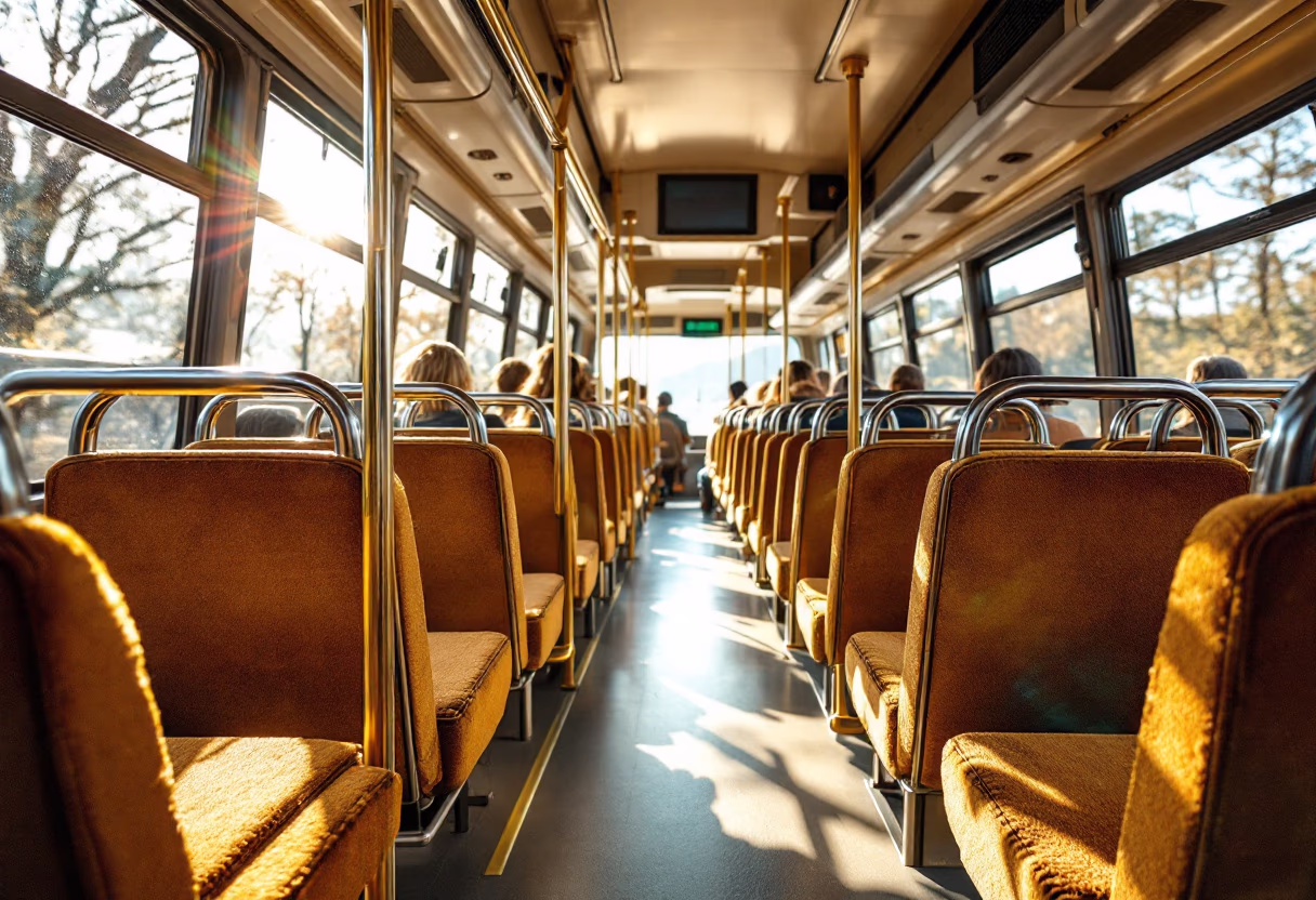 image of a modern transit bus interior