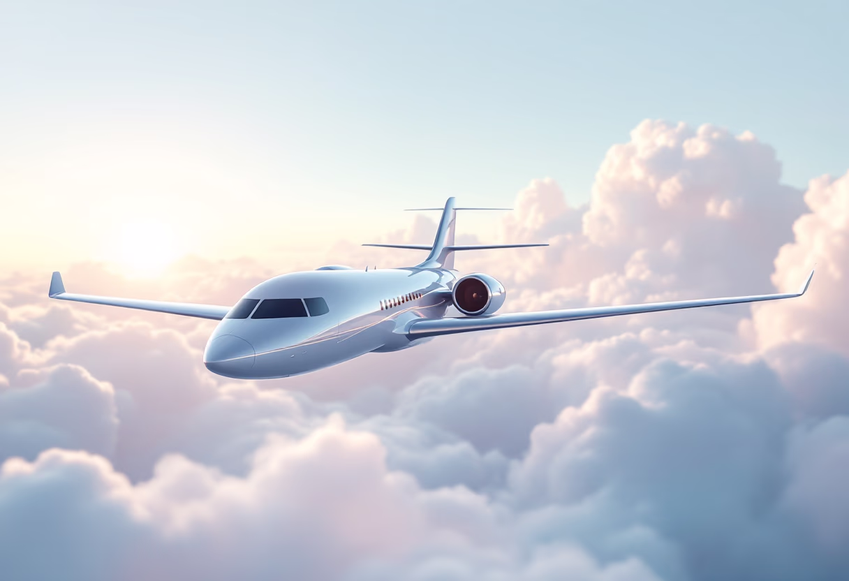 image of aircraft in flight for an aviation service