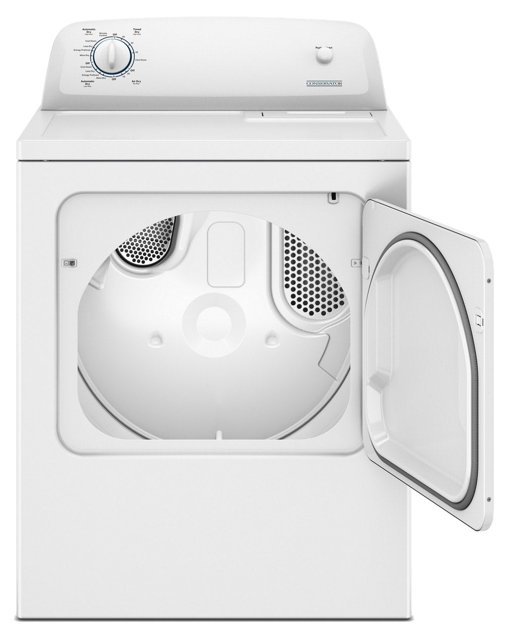 Conservator VDEW6511RW 29" Electric Dryer 6.5 Cu. Ft. White - door open