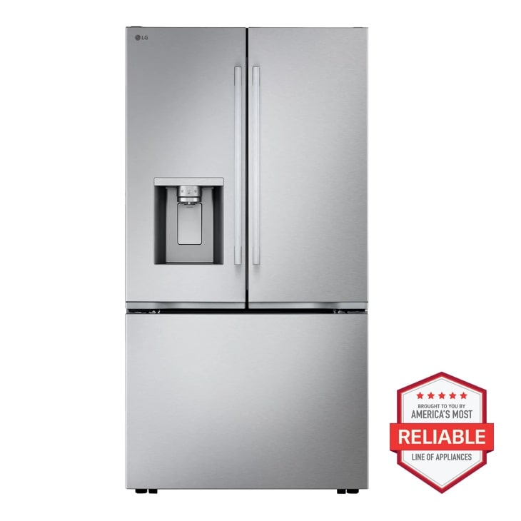 LG 26 cu. ft. Counter-Depth MAX 3-Door French Door Refrigerator with Ice and Water Dispenser, Craft Ice (LF26WCH5HS)