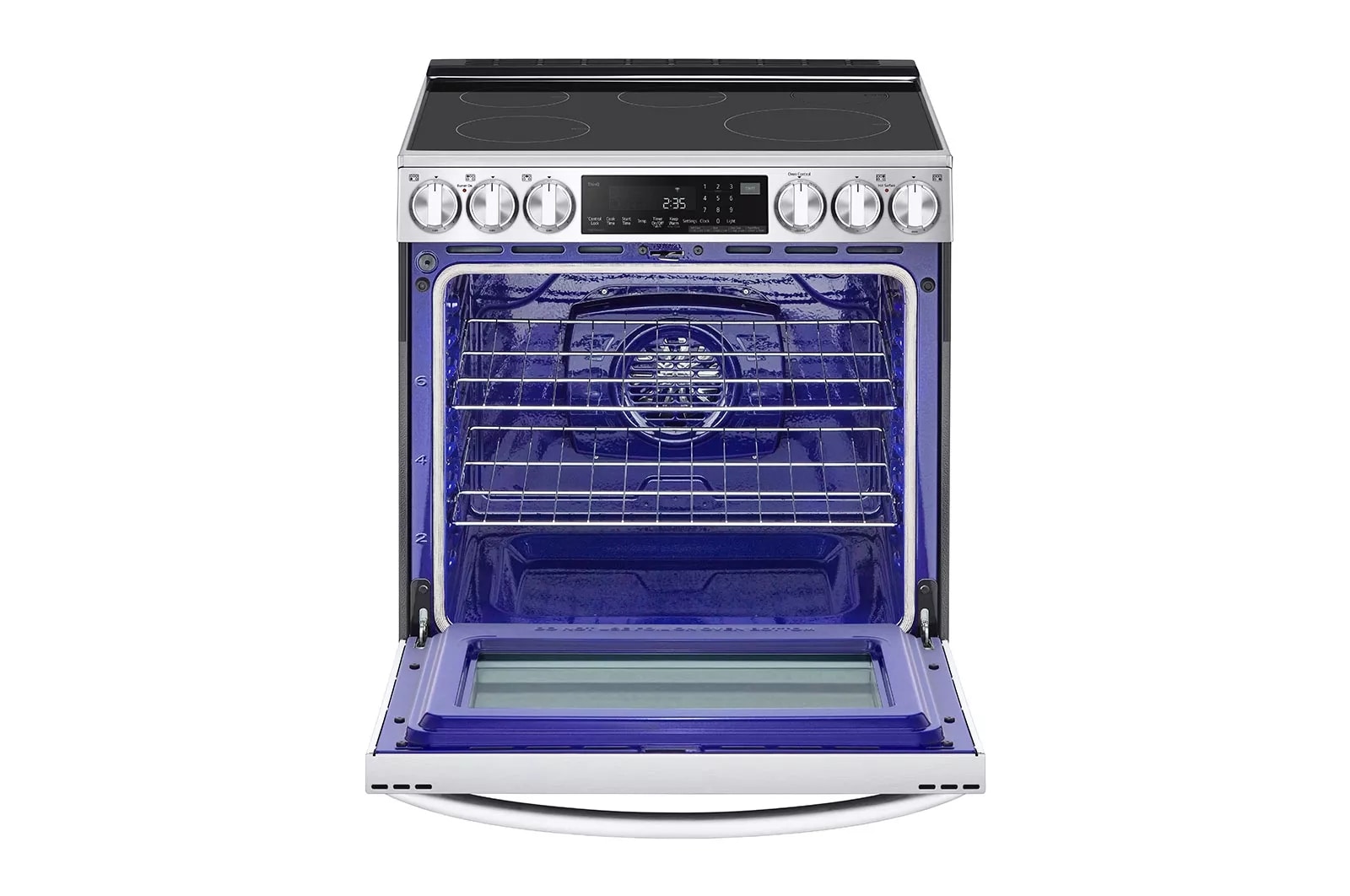 LG LSIL6336FE 29.875" Slide-In Induction Range 6.3 Cu. Ft. PrintProof Stainless Steel - door open