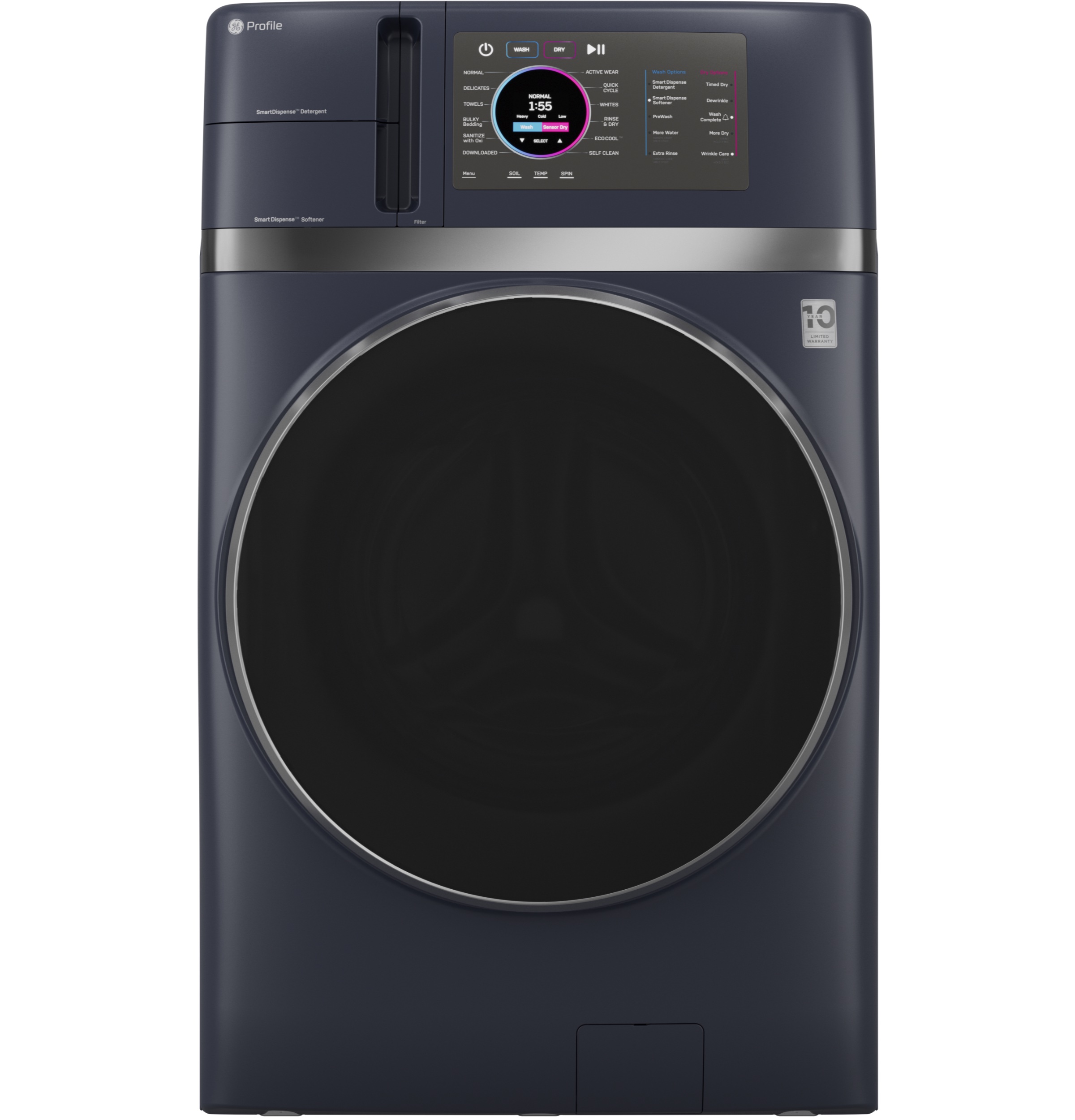 GE PFQ97HSPVRS 28" Washer Dryer Combo 4.8 Cu. Ft. Sapphire Blue