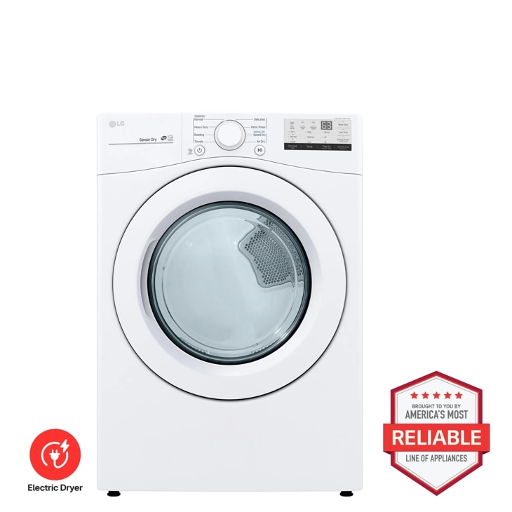 LG 7.4 cu. ft. Large Capacity Electric Dryer - White