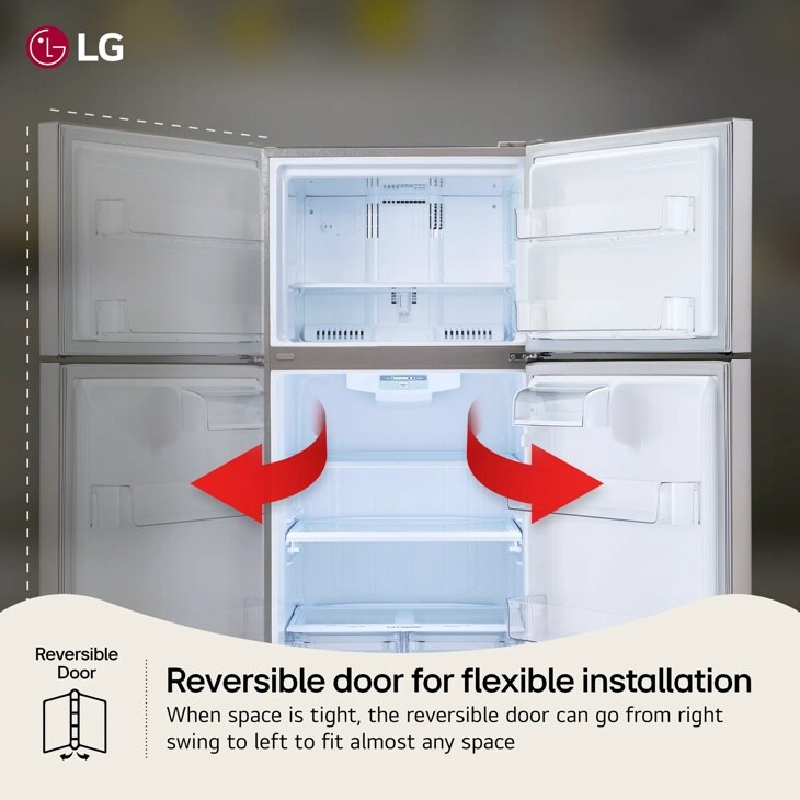 LG 24 cu. ft. Top Freezer Refrigerator with Multi-Air Flow (Stainless Steel) - door open