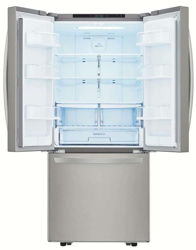 LG 22 cu. ft. French Door Refrigerator (LFCS22520S) - door open