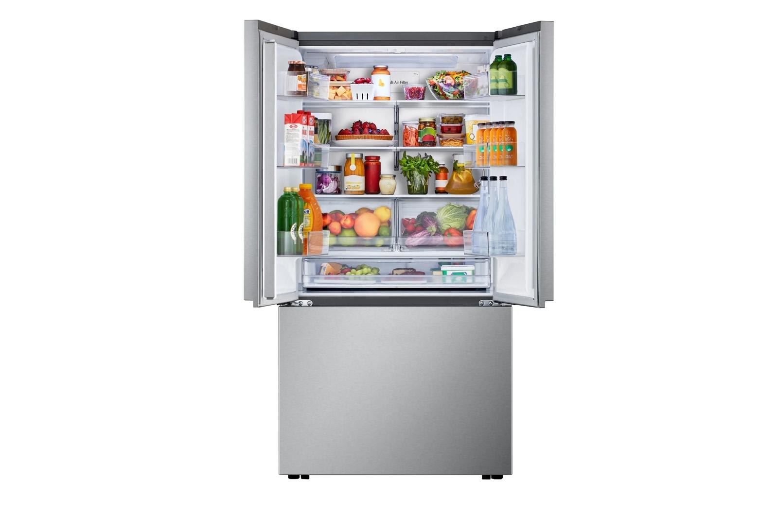 LG 25 cu. ft. Counter-Depth MAX with Zero Clearance 3-Door French Door Refrigerator with Thin Door Design (LF25Z6211S) - door open