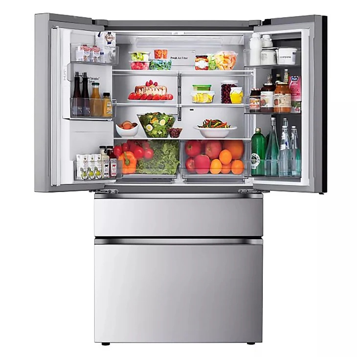 LG 29 cu. ft. Smart InstaView Door-in-Door Standard-Depth MAX 4-Door French Door Refrigerator with MyColor and Craft Ice - door open