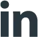LinkedIn logo with blue and white stylized letters 'in'.
