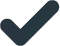 Charcoal-colored check mark icon.