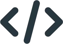 Black code brackets symbol on a light gray background representing coding or software development.