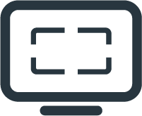 Computer monitor icon displaying a centered rectangular crop or viewfinder symbol.