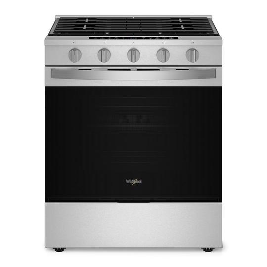 Whirlpool 30" Smart Slide-In Gas Range with Air Cooking Technology, 5.0 Cu. Ft. (Fingerprint Resistant Stainless Steel)