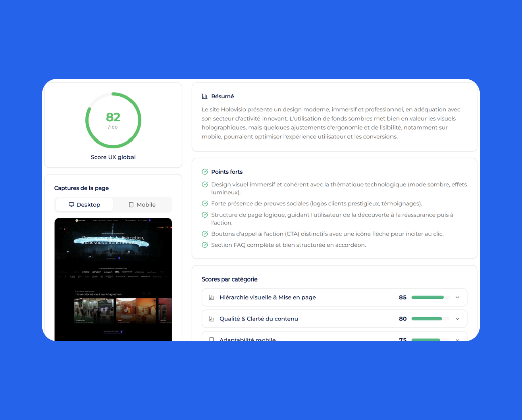 Analyse visuelle avec Lysible Vision pour l'UX de votre site