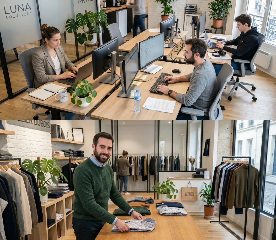 Petite Entreprise et Commerçant en plein travail