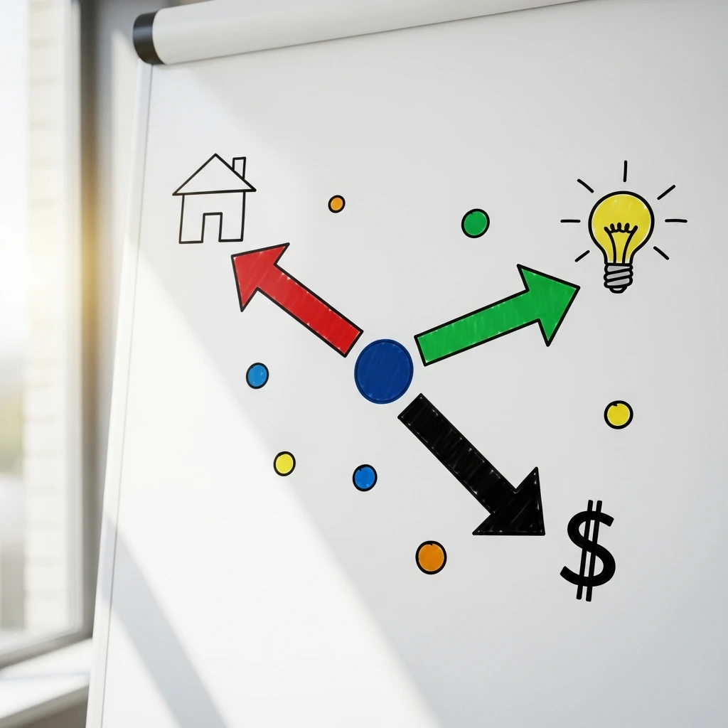 Schema de decision a trois voies pour choisir entre deleguer, internaliser ou attendre un consultant Google Ads