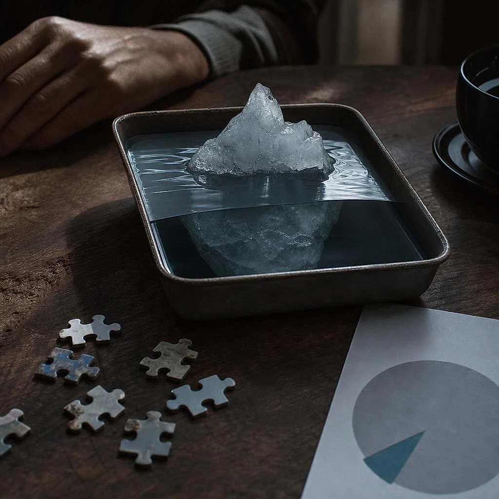 Composition d'objets évoquant la part cachée d'une audience non mesurée par le site officiel