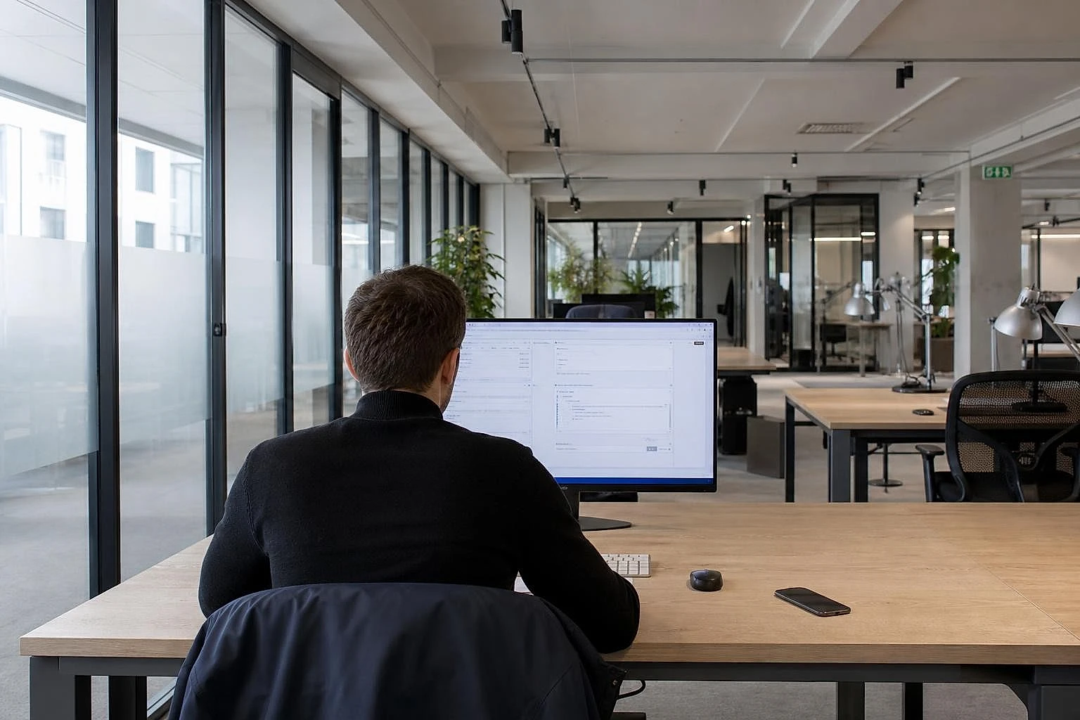 Developer pasting the Tag Manager container snippet into a CMS back office on a desktop screen
