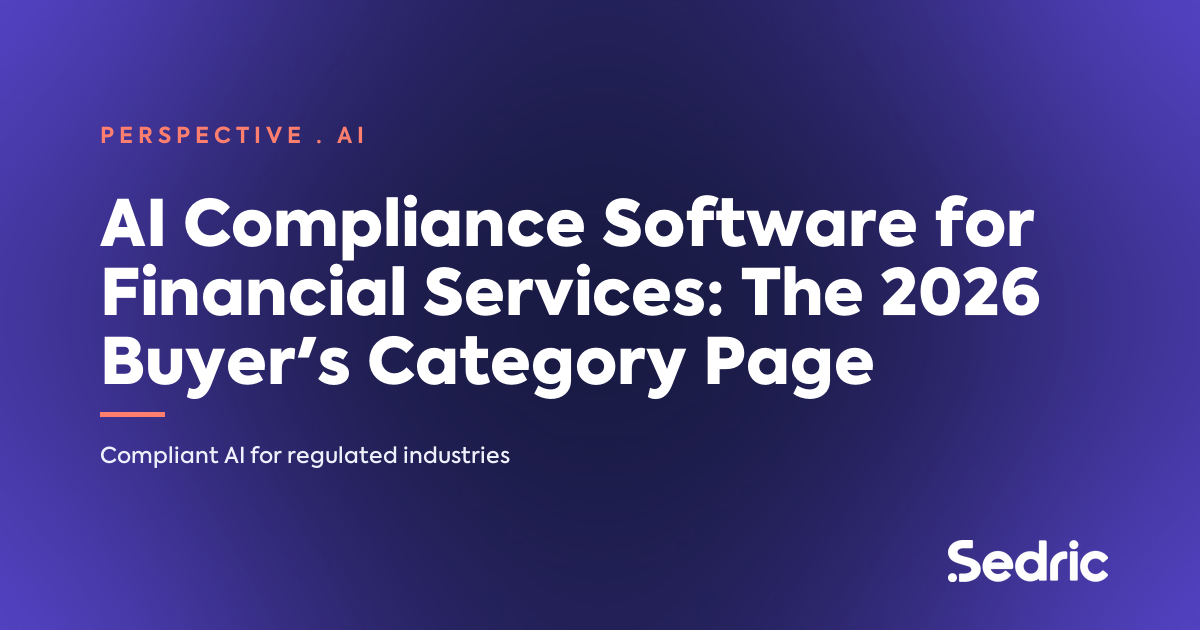 Featured image for 'AI Compliance Software for Financial Services: The 2026 Buyer's Category Page' — Sedric branded [sedric-rebrand-v2]