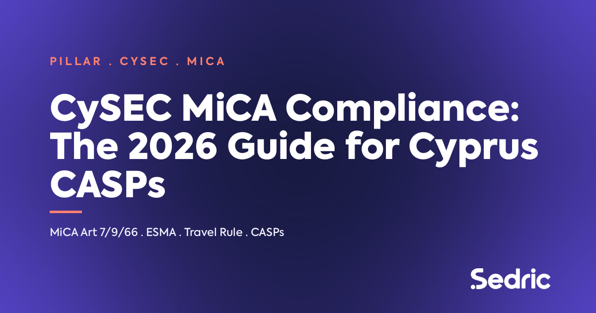 CySEC MiCA Compliance: the 2026 pillar guide for Cyprus-licensed CASPs.