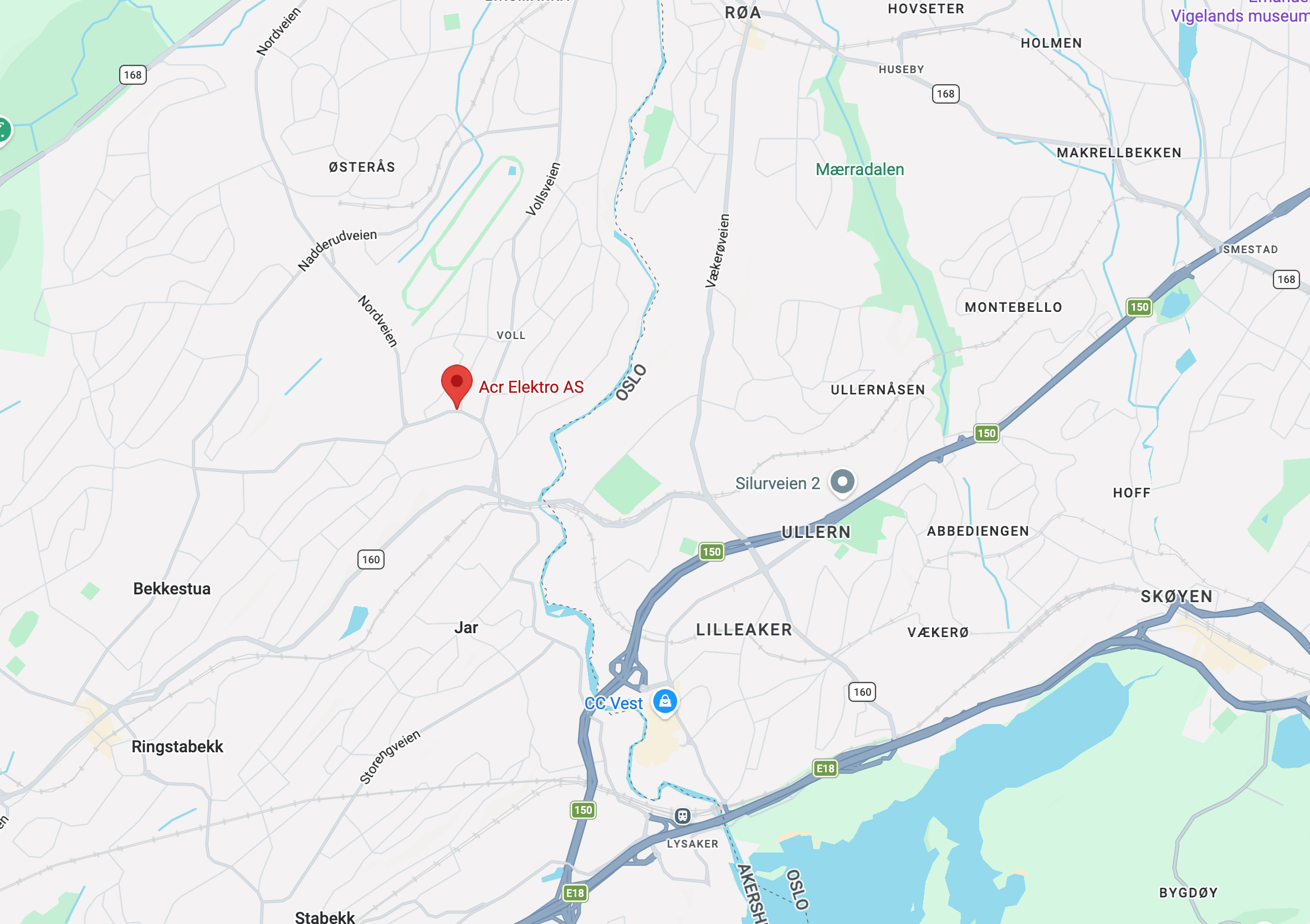 Skjermbilde av Google Maps og Bjerkelundsveien 5