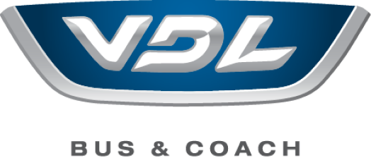 VDL logo with blue background and silver border, text says BUS & COACH below.