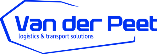Van der Peet logo with text logistics & transport solutions in blue.