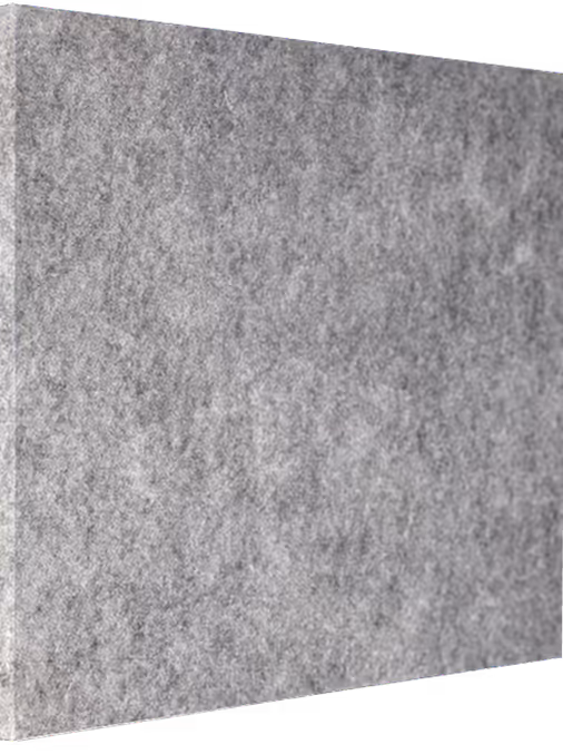 Rectangular piece of grey felt fabric with a soft, fuzzy texture.