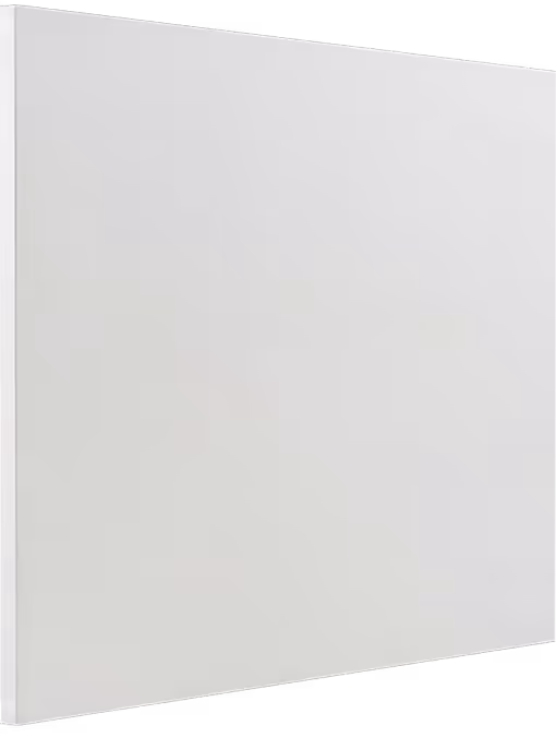 A plain white rectangular wall panel with a slightly angled perspective.
