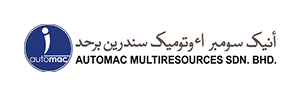 Automac Multiresources Sdn. Bhd. company logo with Arabic script above the name.