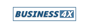 Logo with the text BUSINESS 4X inside a rectangular border.