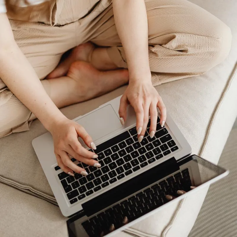 Person accessing online counselling