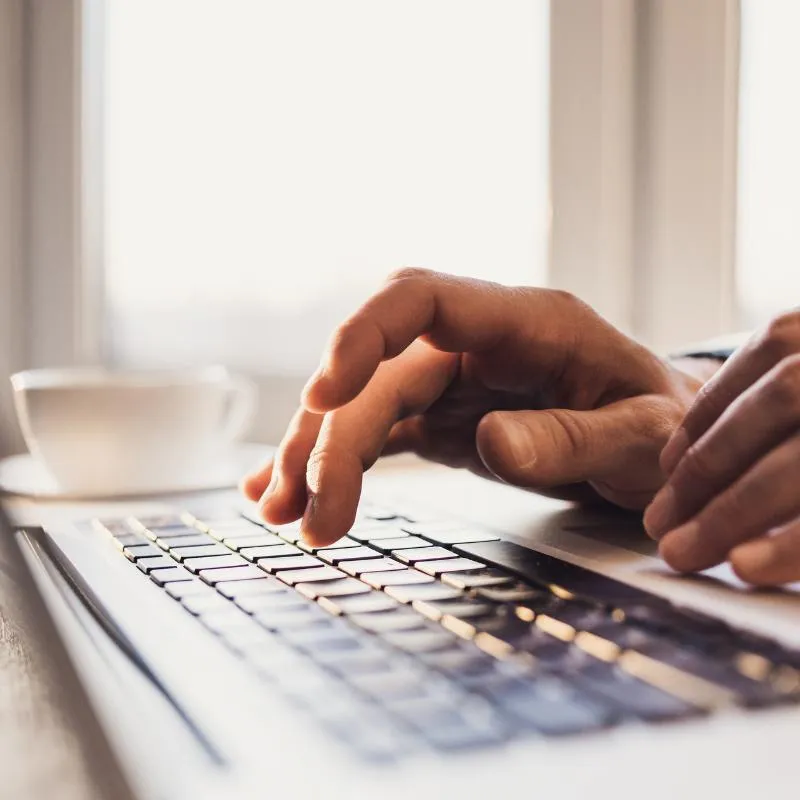 Person using a laptop