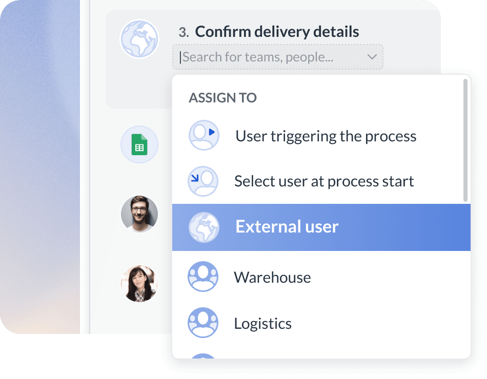 Example of adding external users to Next Matter