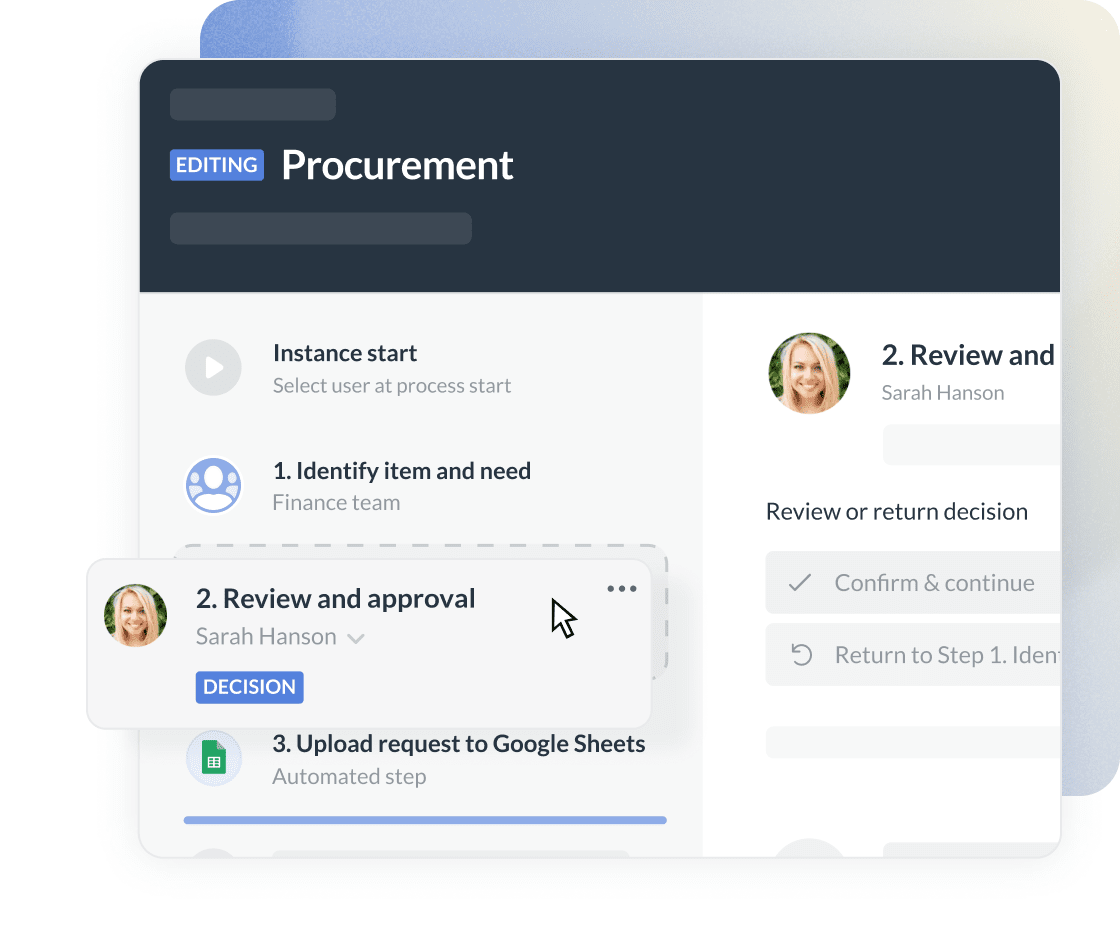 Procurement workflow in Next Matter illustration
