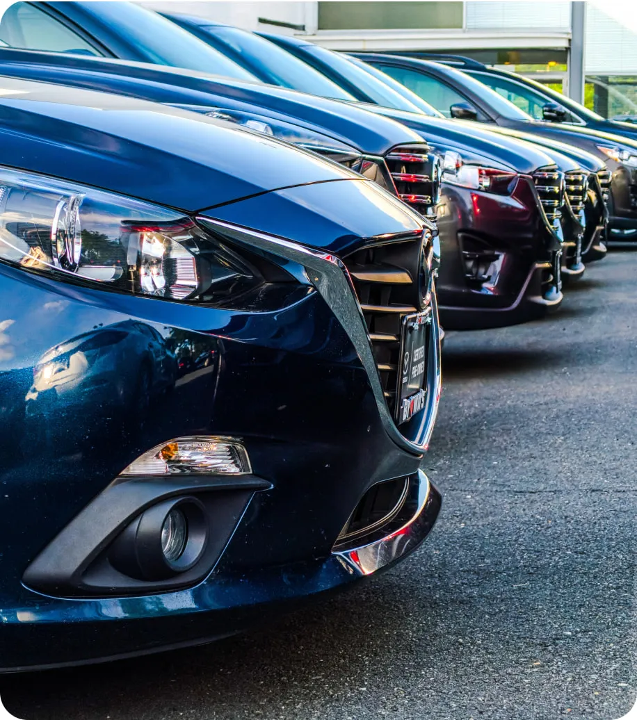 Cars parked in a fleet and ready to go