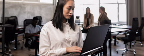 image of a woman with a computer