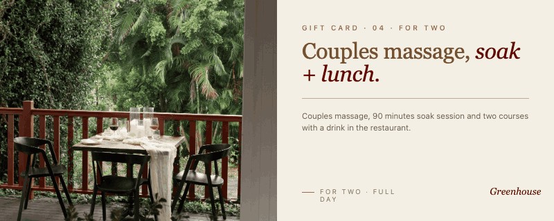Couples massage and botanical soak gift card